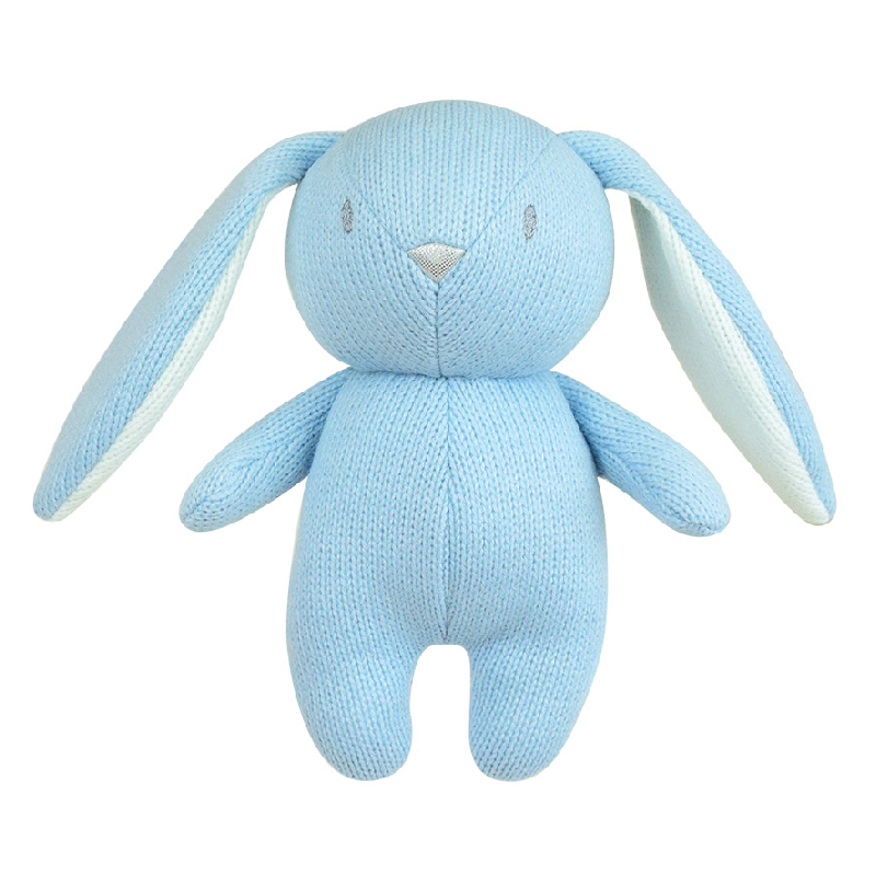  - tricotou - plush with rattle - blue rabbit 20 cm 